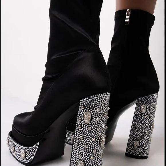 Azalea Wang Diamond Platform Skull Bootie - Picture 2 of 5